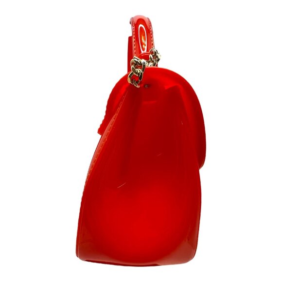 Furla Candy Sugar Mini Crossbody bag in a glossy Red Coral - Picture 3 of 6